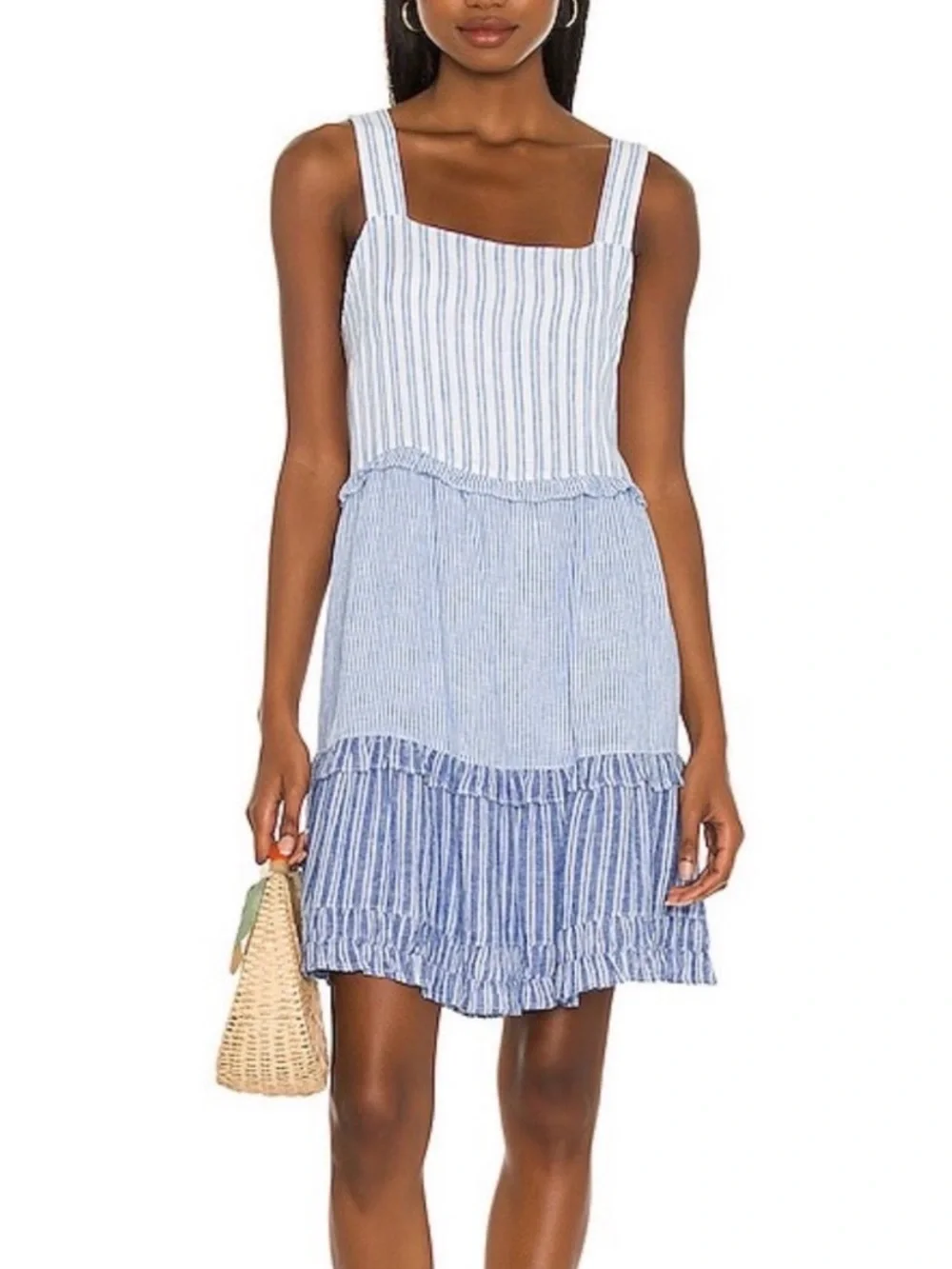 NWOT/Rails”Sandy” and White Striped Ruffle Mini Dress/SzMedium - Picture 13 of 13